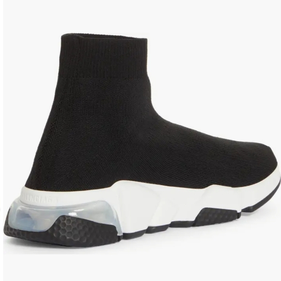 Balenciaga Black Knit Sneakers with White Sole - Copy - Picture 2 of 12